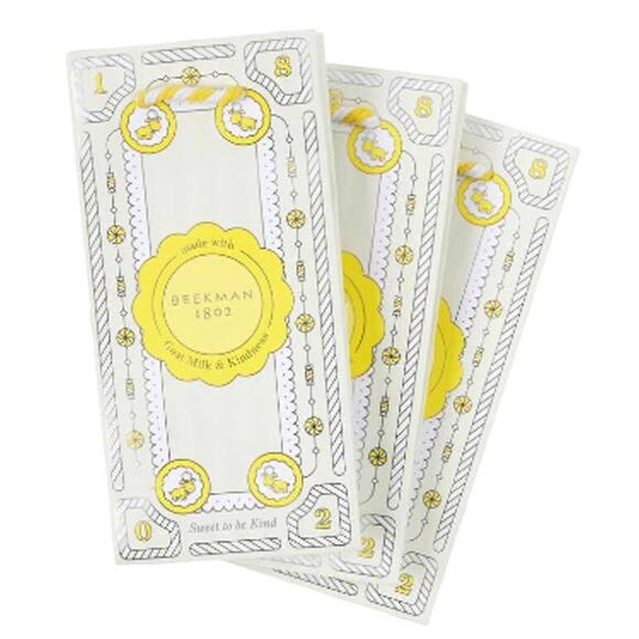 Beekman 1802 Goat Milk 3-Piece Gift Bag Set, Yellow & Silver Detail - Picture 1 of 2